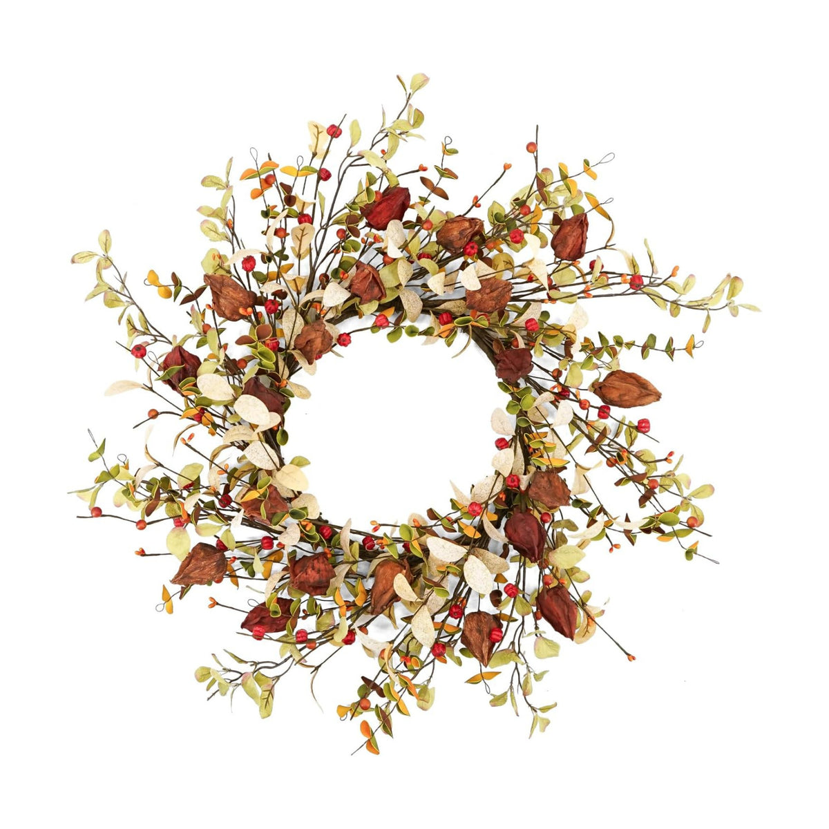 YNYLCHMX 20" Fall Wreath for Front Door, Eucalyptus and Berry Decor