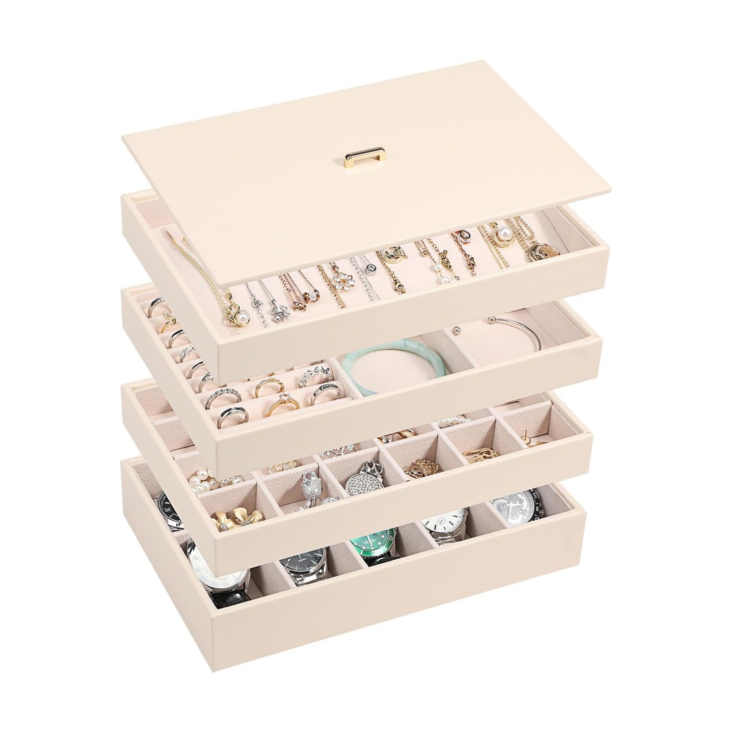 Stackable Jewelry Organizer Tray / Apricot