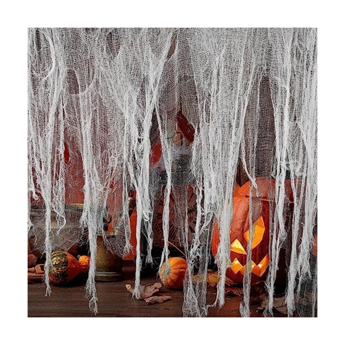 200" x 59" Halloween Spooky Cloth - Creepy Spooky Halloween Decorations - Large Size Scary Creepy Gauze for Halloween Party Supplies Stairway Window Table Doorways Decor