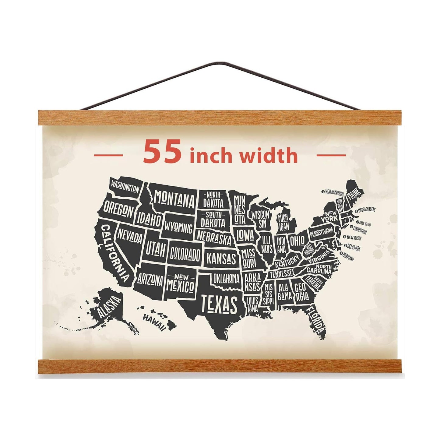 Magnetic Poster Hanger Frame for 55x80 55x40 55x27 Movie Music Posters Wall Art,Teak Wood Picture Frames for Large