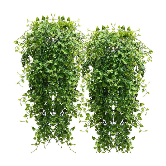 Artificial Fake Wall Plant Faux Eucalyptus Leaves Ivy Swag UV / Hanging Plants / 33 Inch / Set of 4