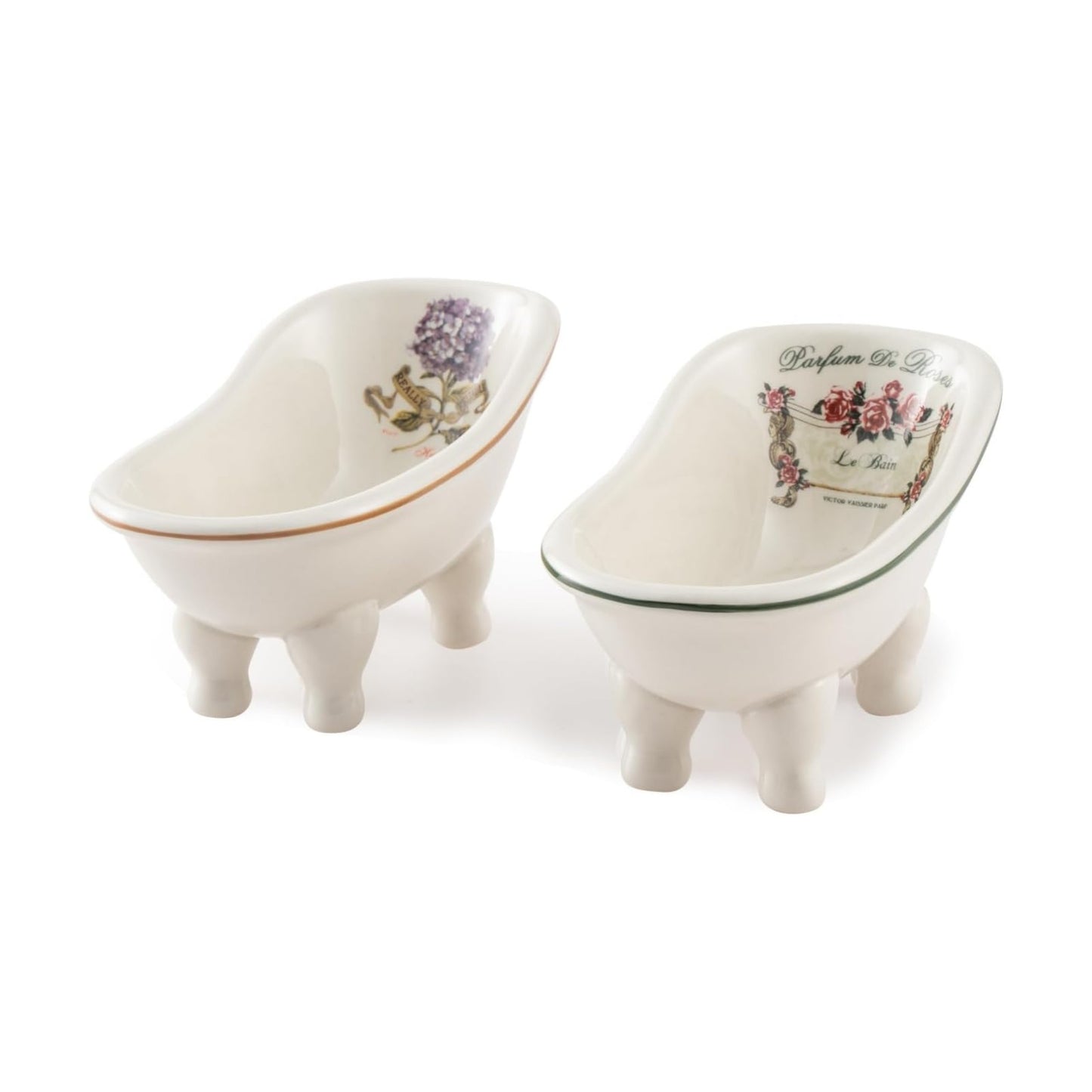 5.6'' Porcelain Mini Bathtub Self Draining Soap Holder / Set of 2