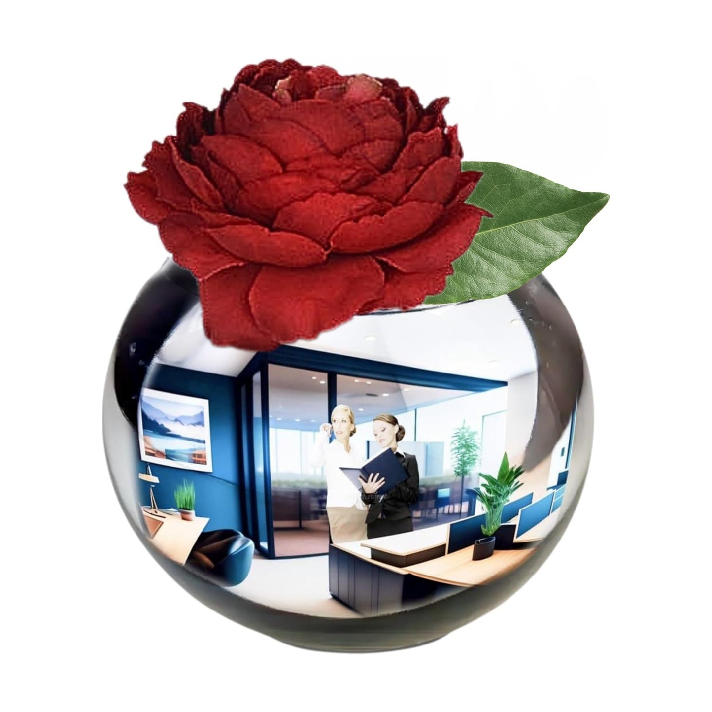 TidyFriend Convex Mirror Vase Cubicle Decorations / 4.5 Inches / Silver