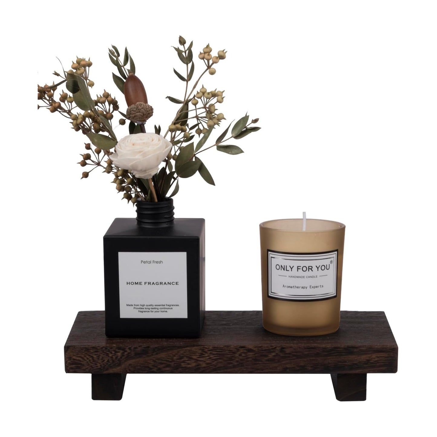 Wood Bathroom Tray Farmhouse Decor Kitchen Soap Holder 8.7"x3.6" Dark Brown