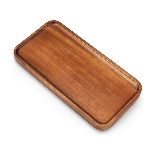 Acacia Wood Platters Small " Long Charcuterie Board Rectangle Decorative Tray Wooden / 12 x 6 x 0.6