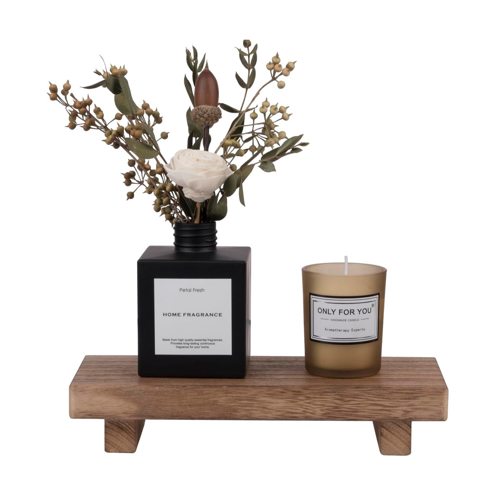 Wood Bathroom Tray Farmhouse Decor Kitchen Soap Holder, 8.7"x3.6" Brown