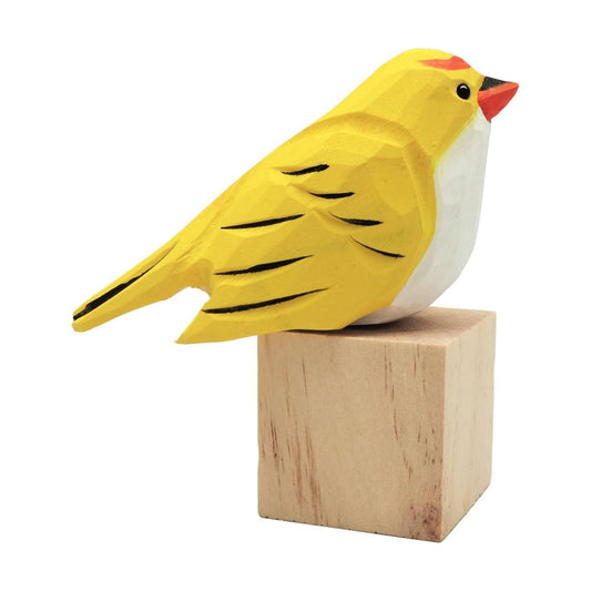 Bird Figurine / Vivid Bird Statue / Yellow Bird