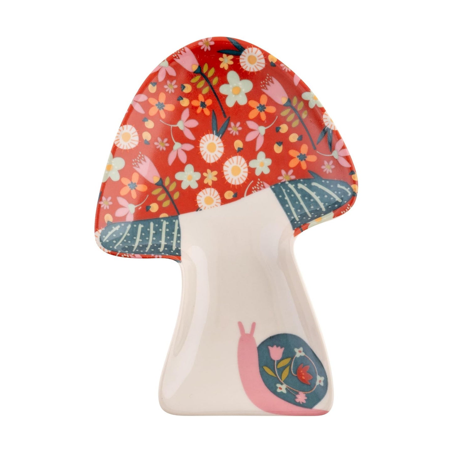 Calico Trinket Tray / Mushroom