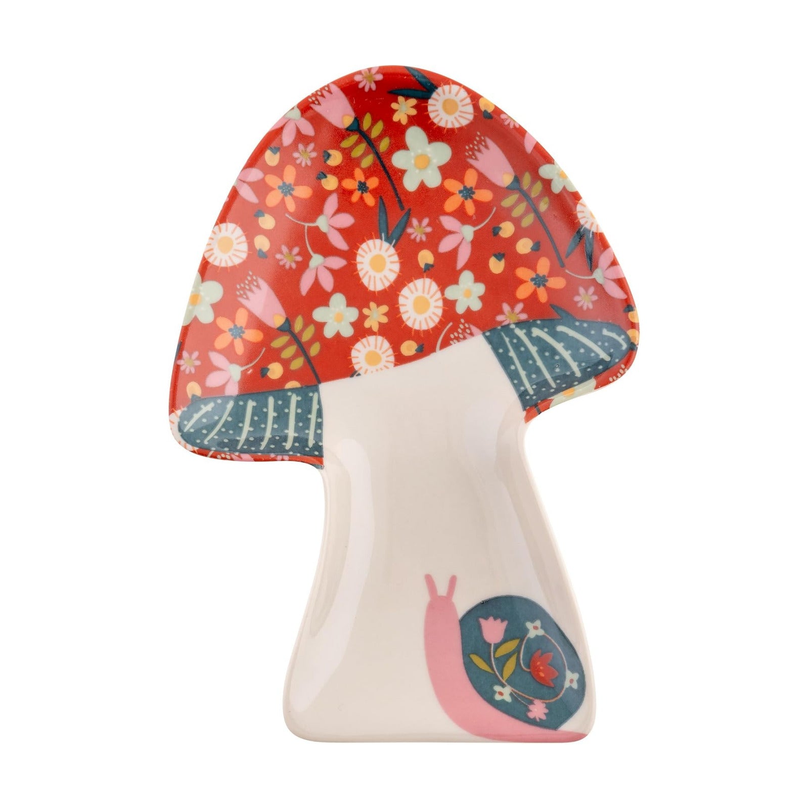Calico Trinket Tray / Mushroom