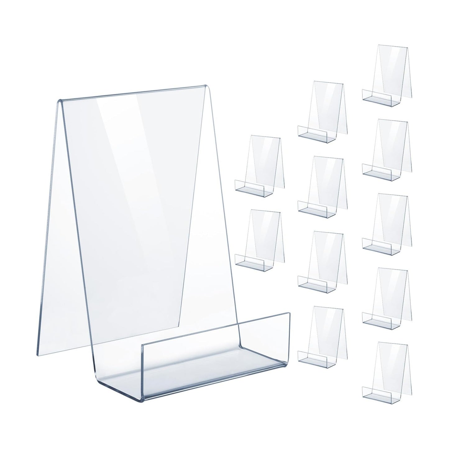 Acrylic Book Display Stand Tablet Holder Easel Holder for Displaying Pictures / Large / Set of 12