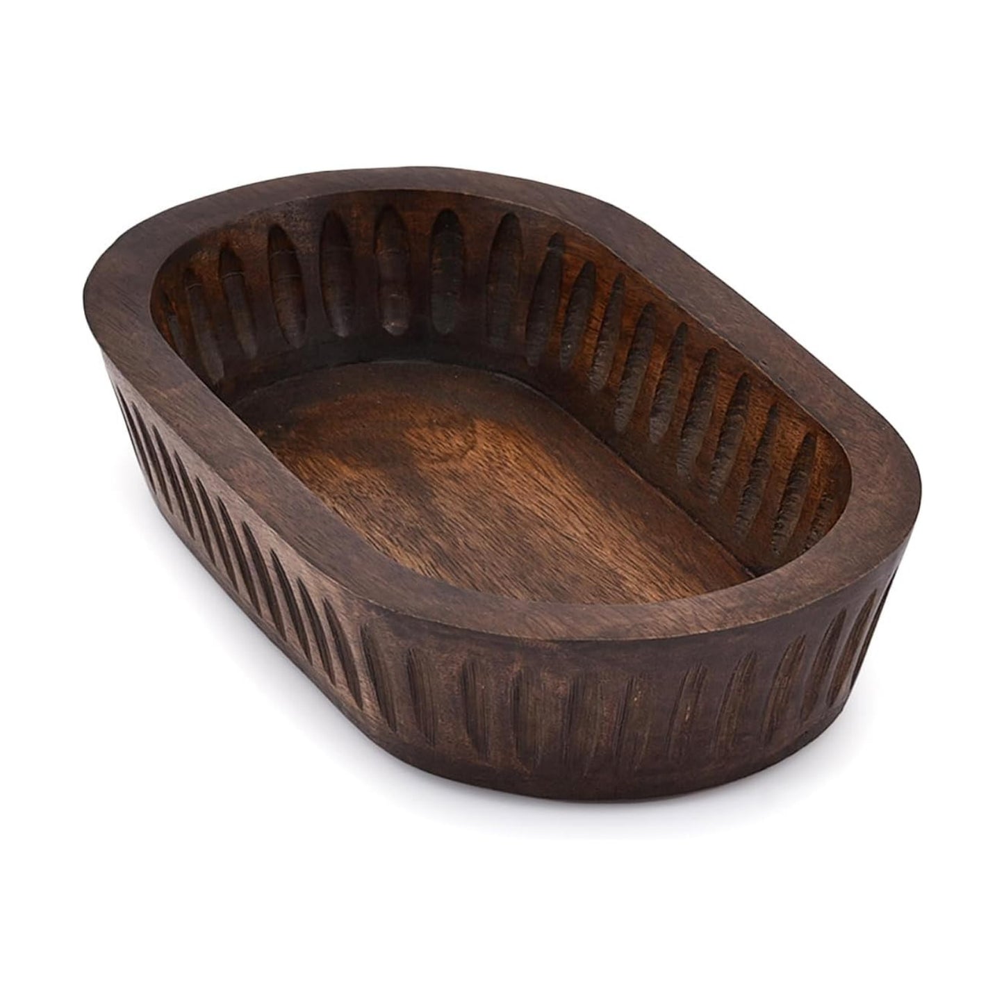 Mango Wood Decorative Bowls / 10 x 6 x 2