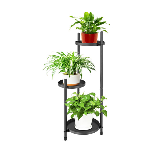 3 Tier Plant Stand Indoor Tall, Black Metal Corner Plant Stands for Indoor Multiple Plants, Flower Pot Stands Outdoor
