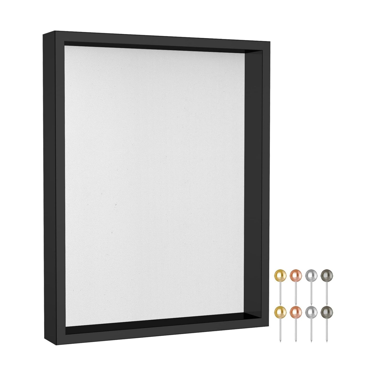 Califortree 11x14 Shadow Box Frame with Soft Linen Back - Metal Push Pins Included, Memory Large Shadow Box Display