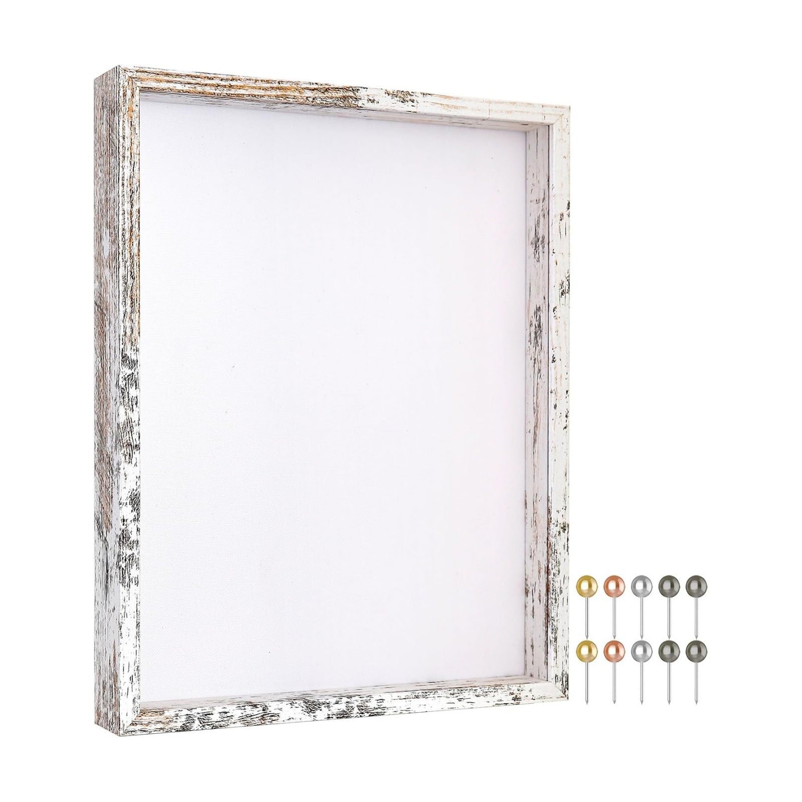 Califortree 12x16 Large Shadow Box Frame with Soft Linen Back - Metal Push Pins Included, Memory Shadow Box Display