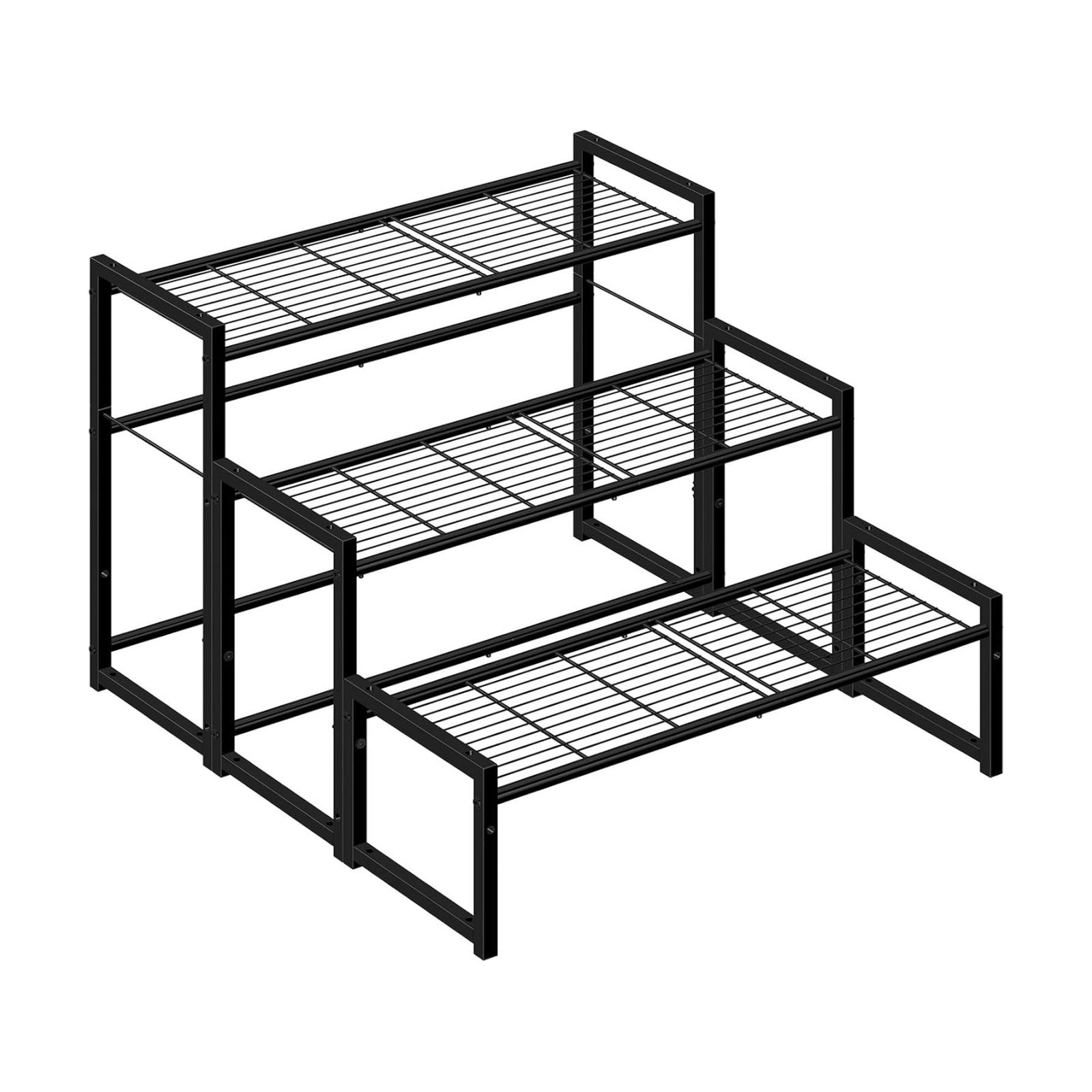 Simple Trending 3 Tier Metal Plant Stand Outdoor Indoor Waterproof, Stackable Heavy Duty Tall Plant Shelf Flower Pot