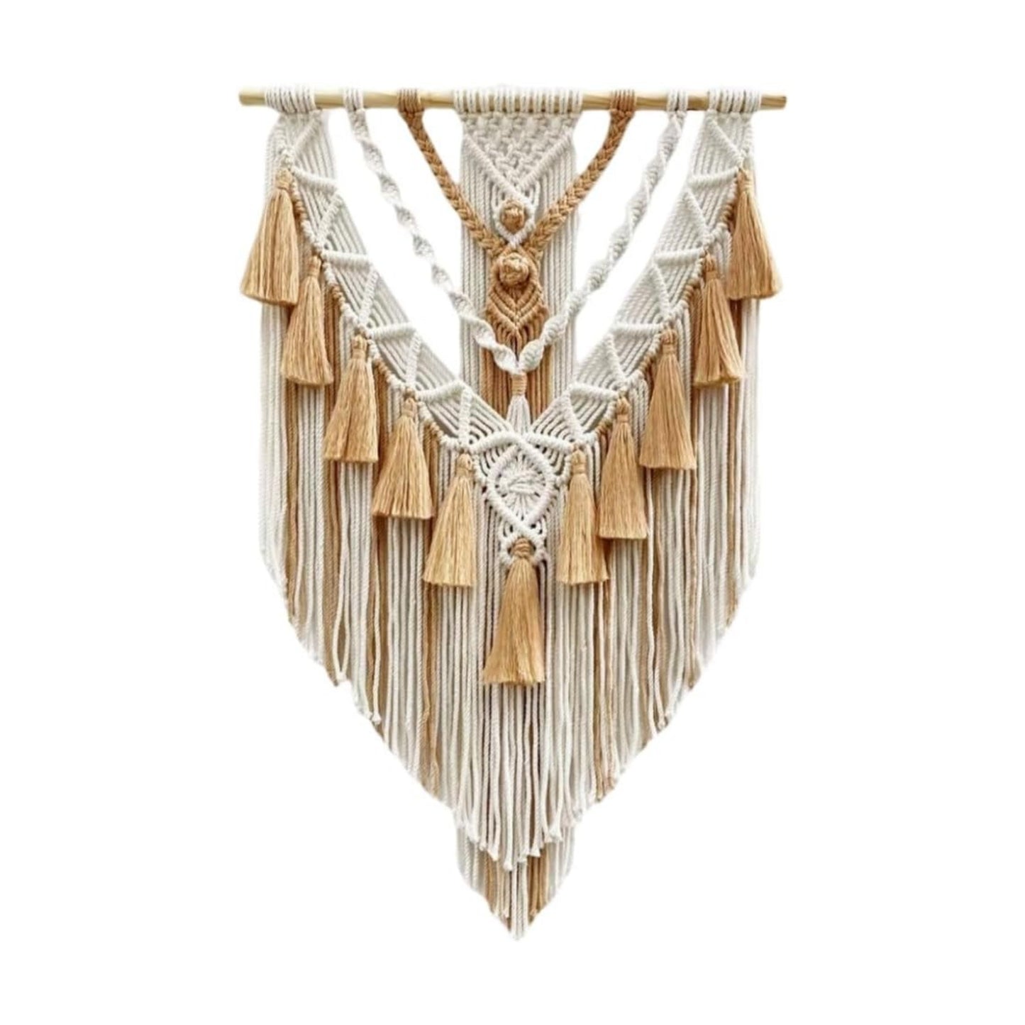 Woven Macrame Wall Art for Decorating / Brown