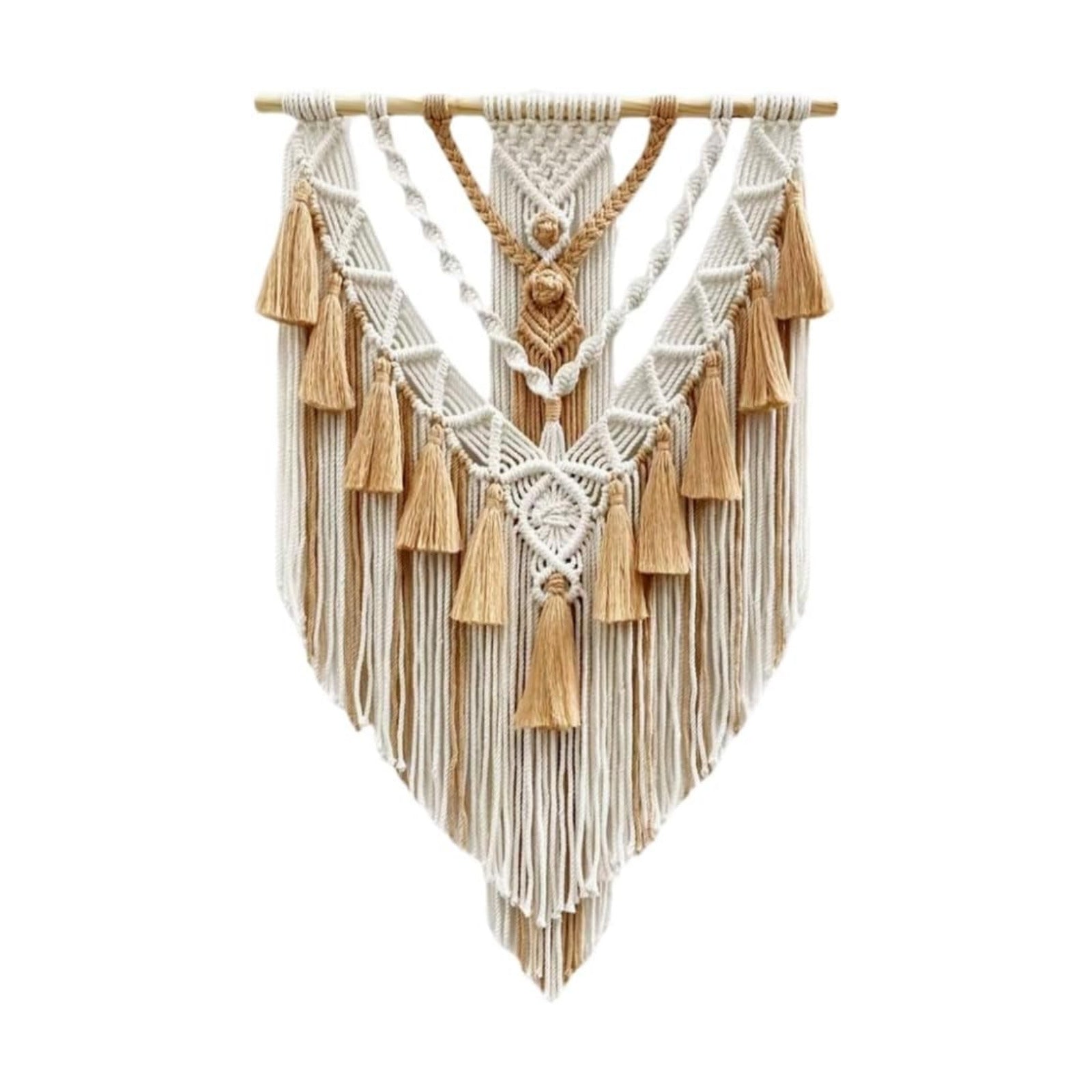 Woven Macrame Wall Art for Decorating / Brown