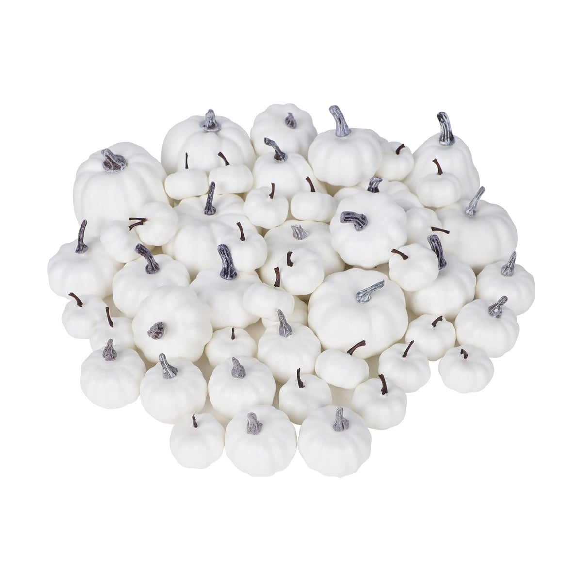 winemana 46 Pcs Artificial White Pumpkins Fall Decorations