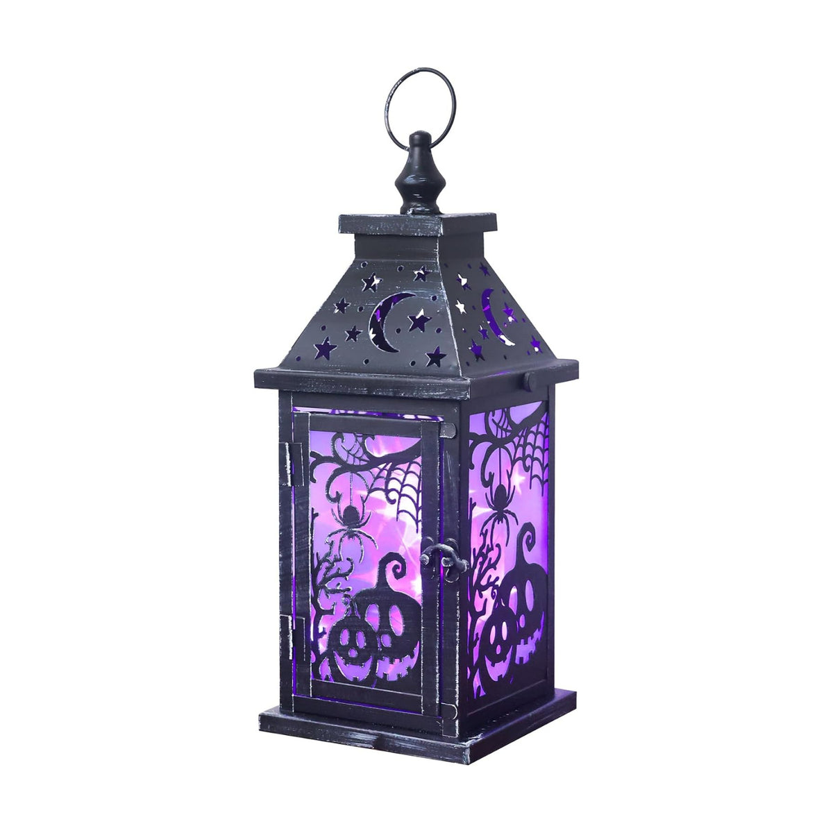 Halloween Decorations Indoor, 14.7" Decorative Spider&Pumpkin Candle Lantern with 78" LED Lights(8 Modes), Hanging Spooky Halloween Lanterns, Outdoor Home Room Door Party Decor