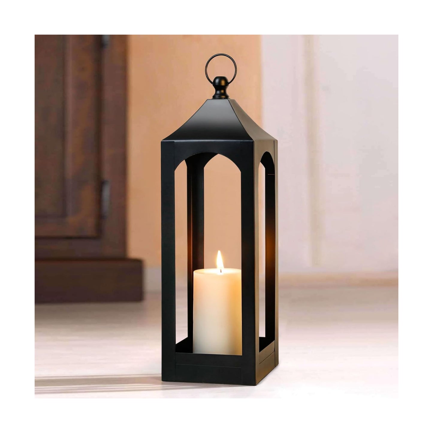 Modern Farmhouse Lantern Decor Metal Decorative Hanging Candle Lanterns | Ideal for Home Decor, Parties & Events, 21.2"