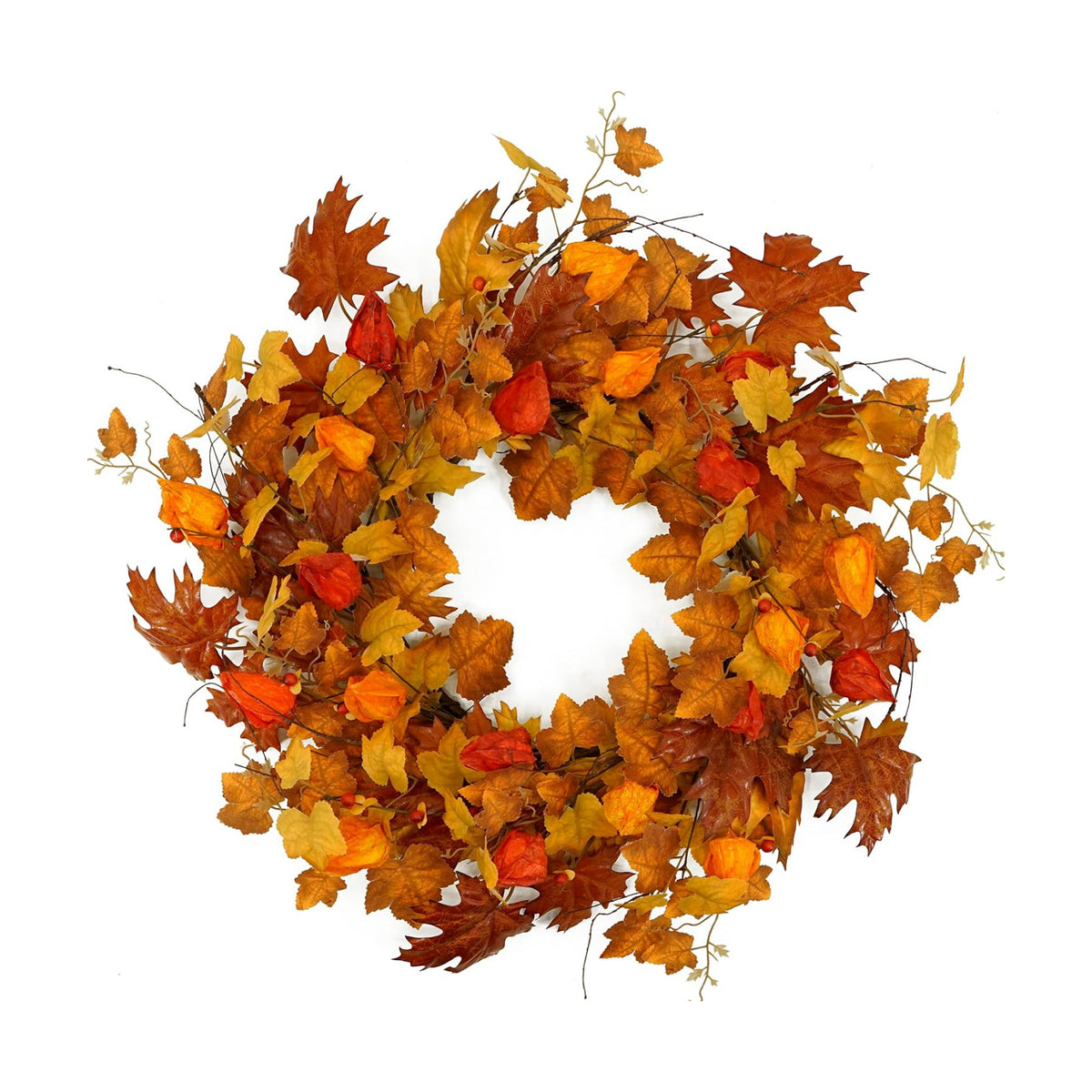 22 inch Artificial Fall Wreath Maple Leaf Wreath for Front Door Home Decor