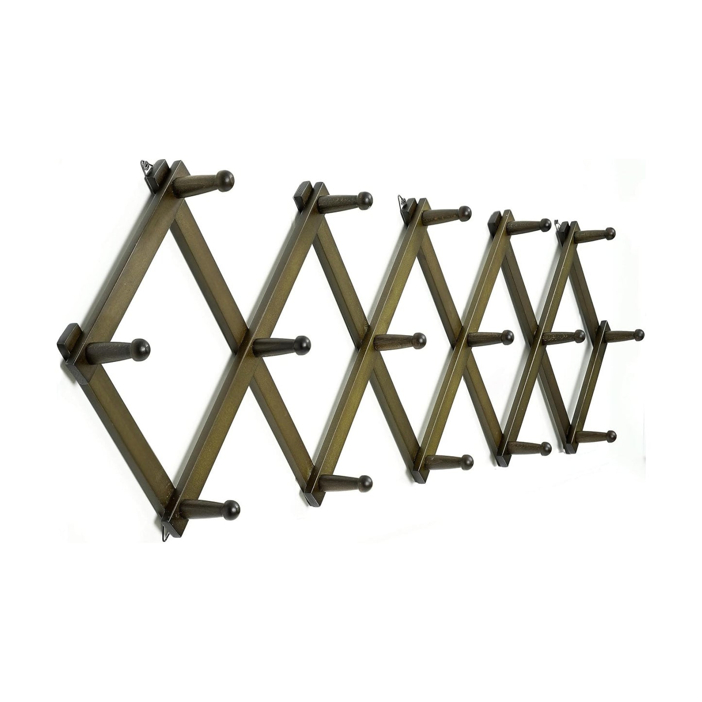 WEBI Accordion Wall Hanger,Accordion Hat Rack for Wall,Expandable Wooden Coat Rack Wall Mounted,Accordion Hook Rack for