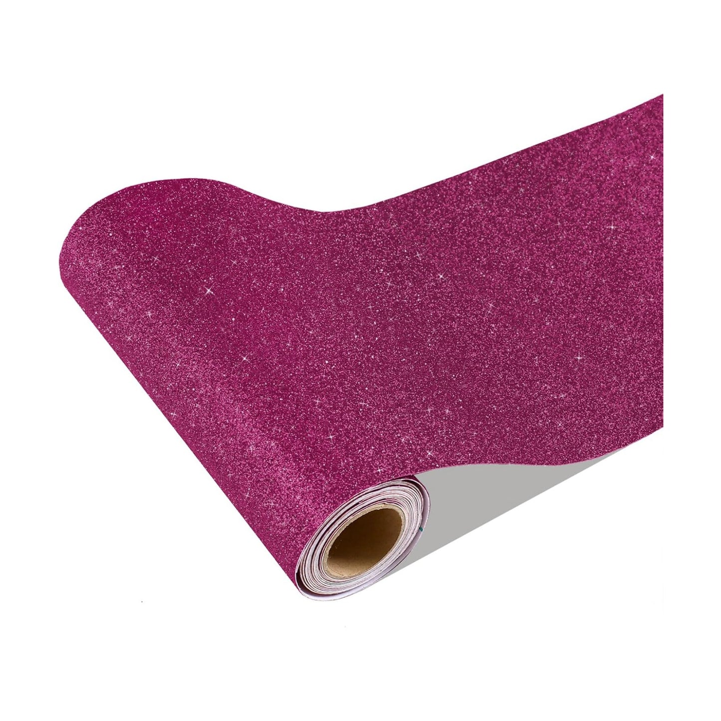 Glitter Wallpaper Border " Shiny Glitter Wallpaper Stick and Peel Fabric Wall / 8 x 354 / Deep Pink