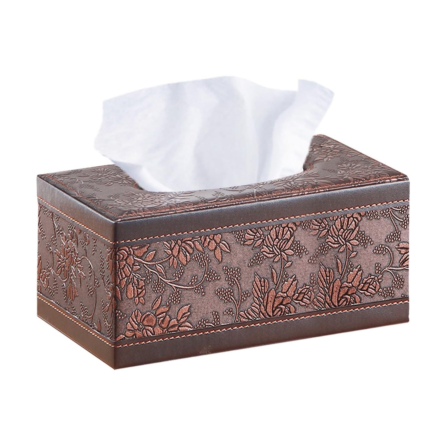 Tissues Box Holder Modern Rectangular Facial Paper Towels Organizer / A Retro-embroidery