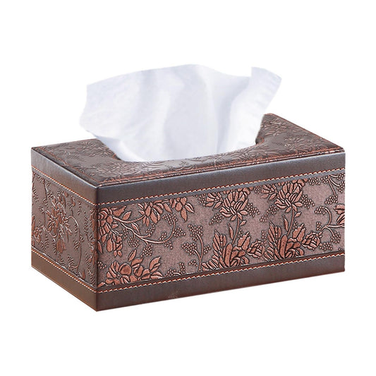 Tissues Box Holder Modern Rectangular Facial Paper Towels Organizer / A Retro-embroidery