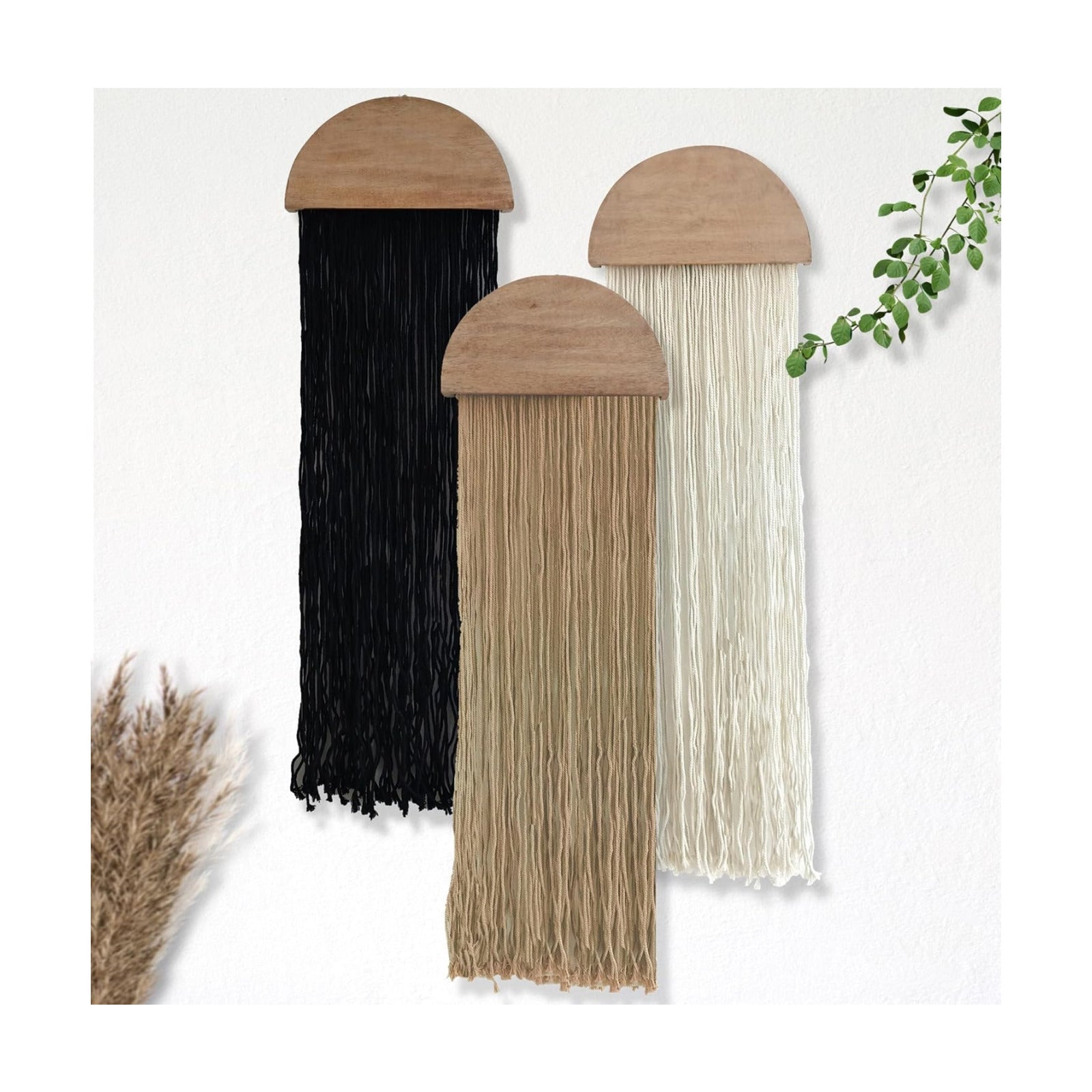 Macrame Wall Hanging Tapestry Woven Boho Home Chic Wall decor Bohemian / Neutral / Set of 3