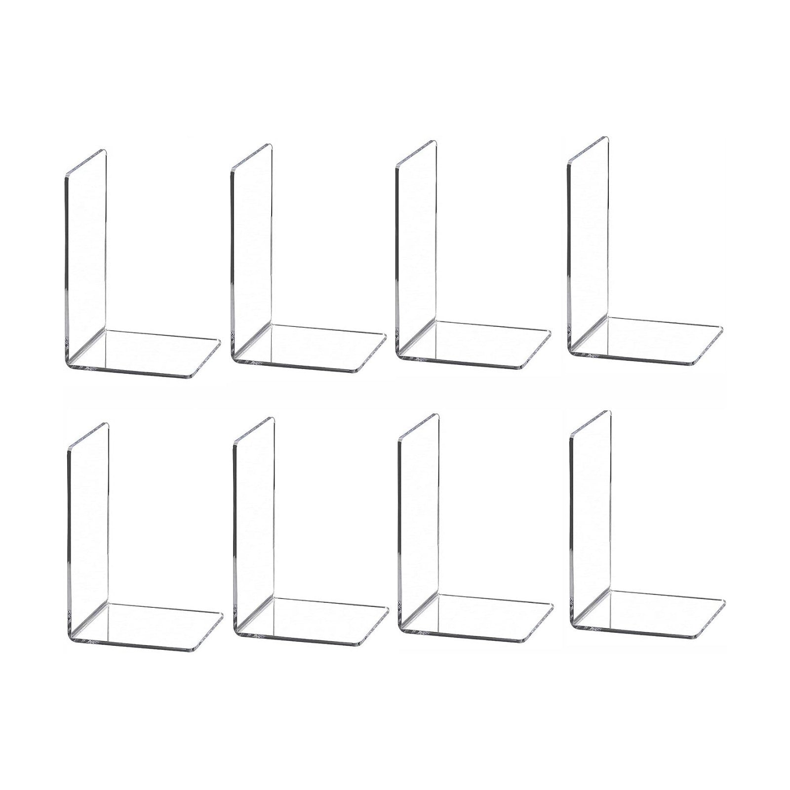 Acrylic Book Shelf Organizer for Desk / Clear / Set of 8