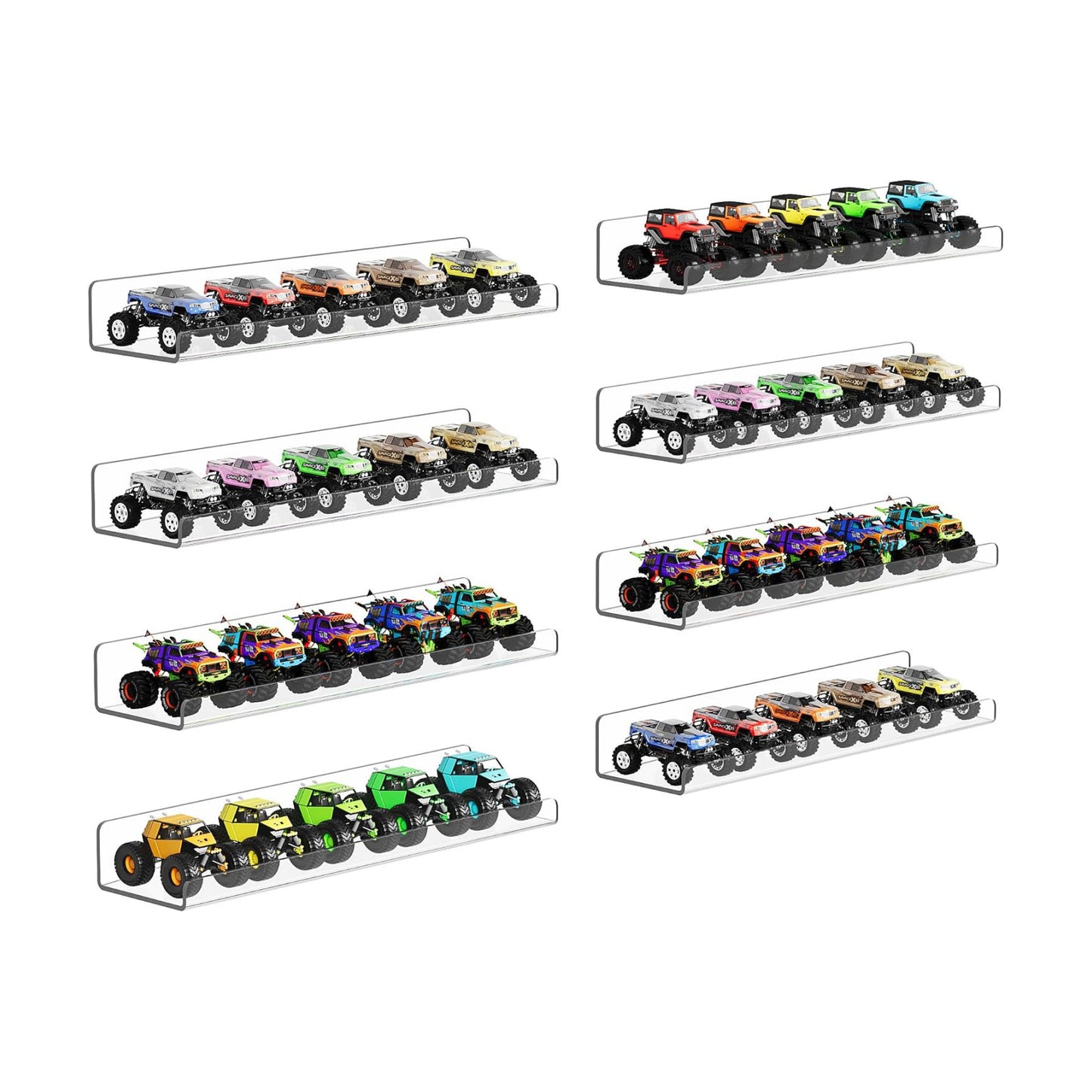 upsimples 8 Pcs 15" Acrylic Shelves for Wall Display and Storage, Clear
