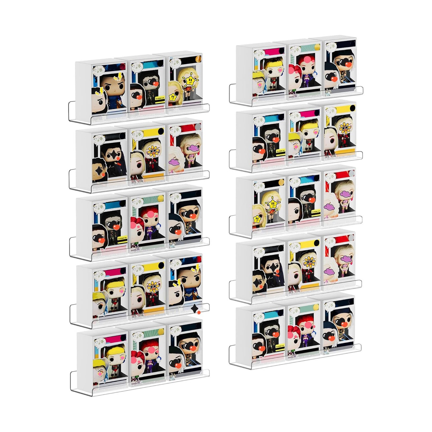 upsimples 10 Pcs 15" Acrylic Shelves for Wall Display and Storage, Clear | Transparent Design Highlights Skincare