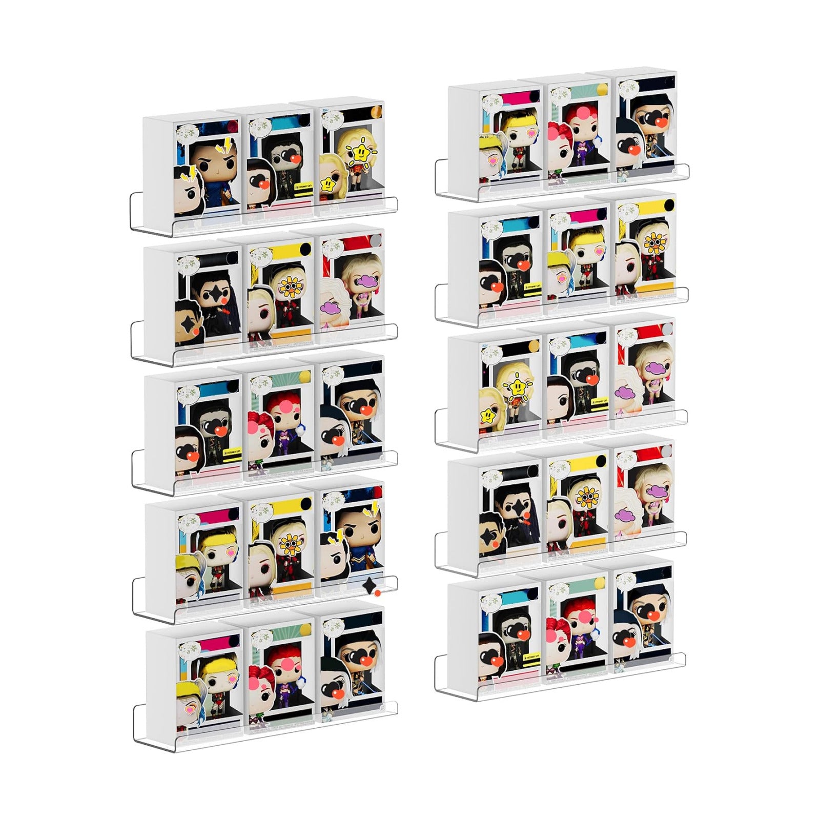 upsimples 10 Pcs 15" Acrylic Shelves for Wall Display and Storage, Clear | Transparent Design Highlights Skincare