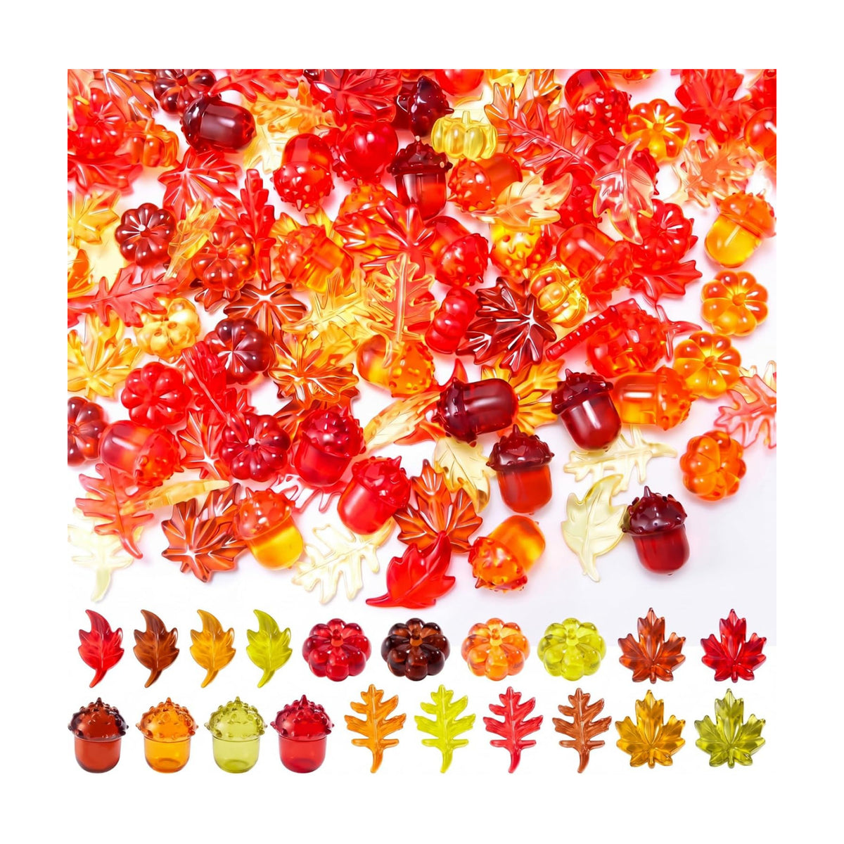 Deekin 240 Pcs Fall Thanksgiving Ornaments, Fall Vase Filler