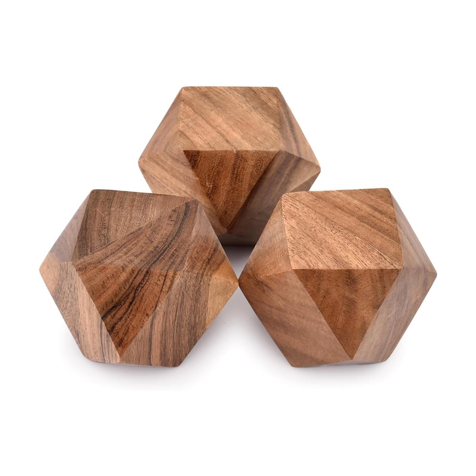 Acacia Wood Decorative Wood Ball for Centerpiece or Individual Use for Use in Living
