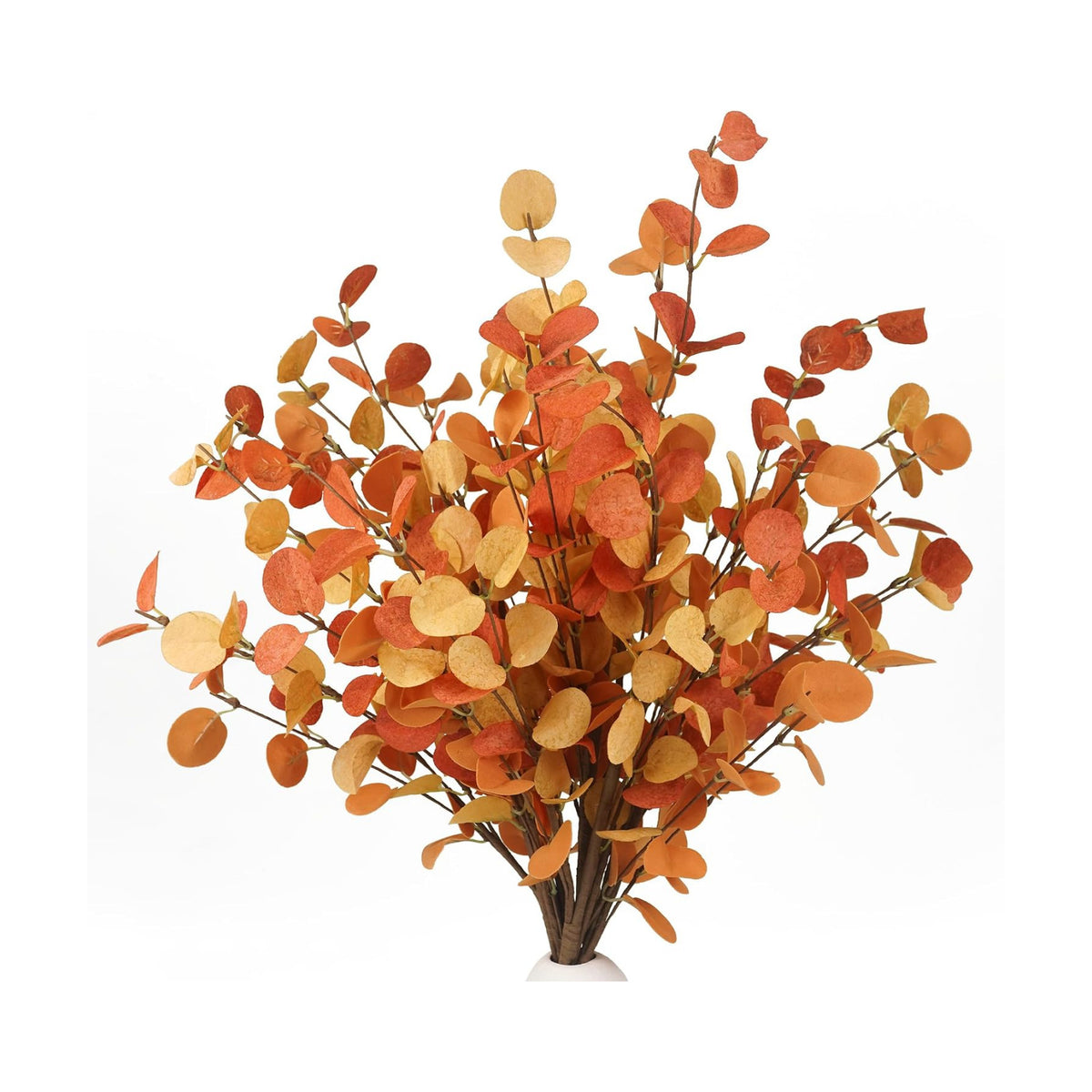 HomeKaren Fall Stems 6 Pcs Artificial Eucalyptus Fall Leaves 27.5 inch Fall Floral Picks, Fall Branches Decor for Vase, Fall Vase Filler Decoration Indoor