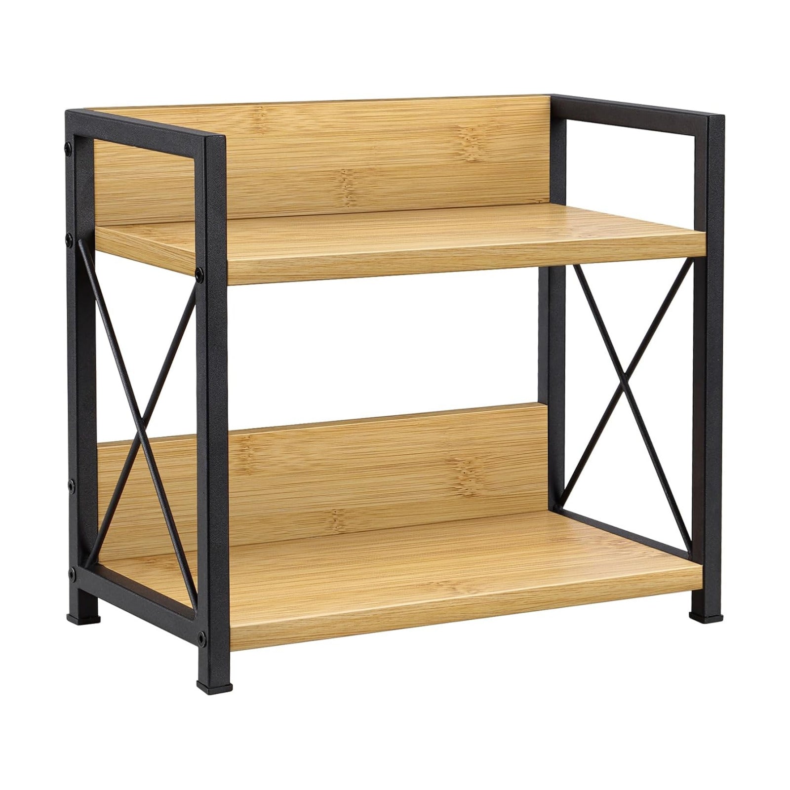 Giikin Countertop Shelf Organizer, 2 Tier Kitchen Spice Rack Organizer for Countertop, Wood Coffee Counter Shelf
