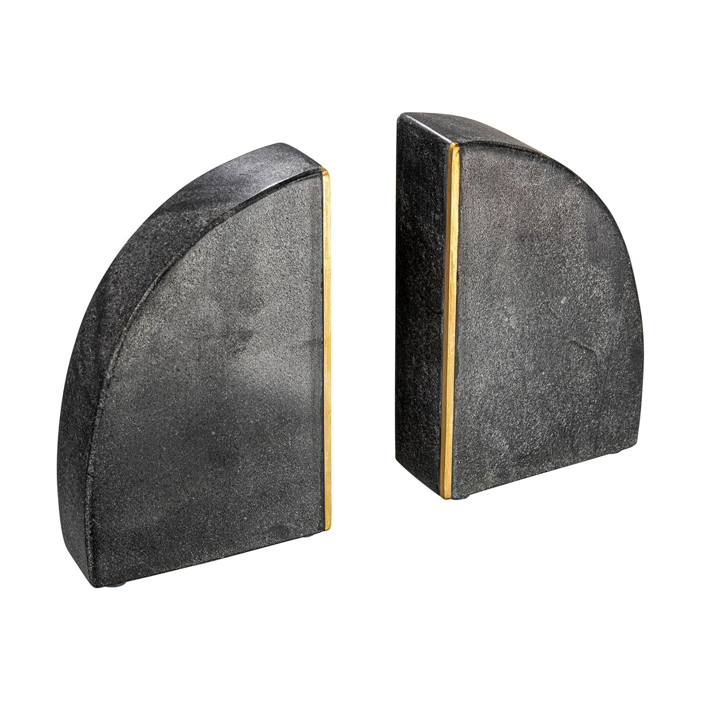 Boho Arched Semicircle Marble Bookends / Black / Set of 2