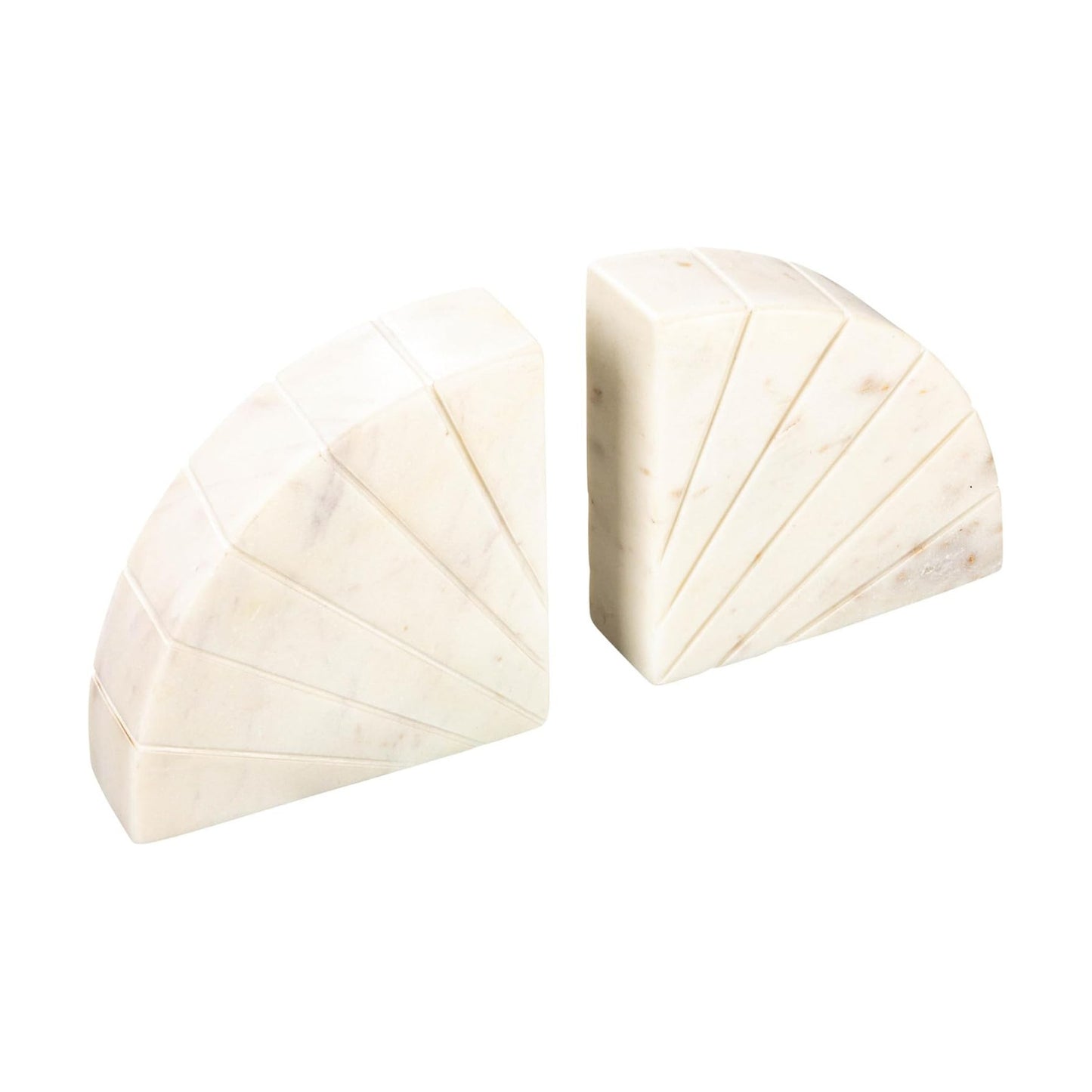 Modern Arched Semicircle Marble Bookends / White / Set of 2