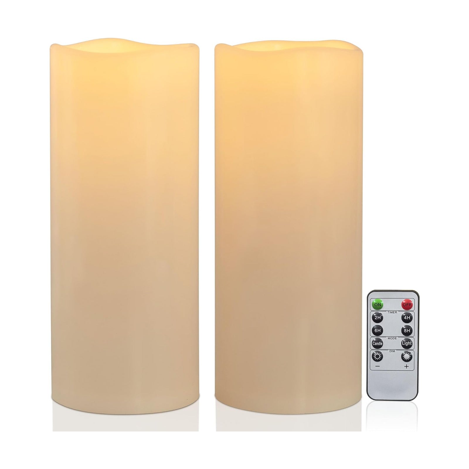 12" x 5" Waterproof Extra Large Outdoor Flameless Candles Battery Operated LED Flickering Pillar Candles with Remote