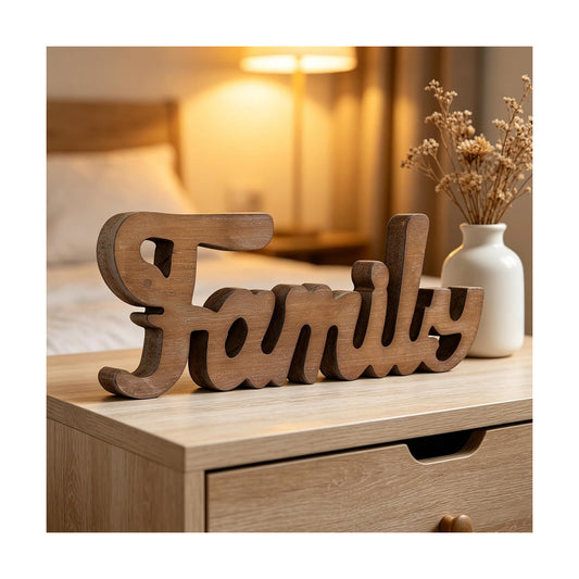 Wall Hanging Rustic Distressed Wooden Signs / Family / 15 Inch