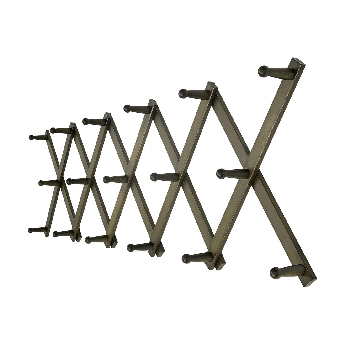 Accordion Wall Hanger: 16'' High Wooden Wall Expandable Coat Rack,Hat Rack Holder,Accordion Hook for Baseball