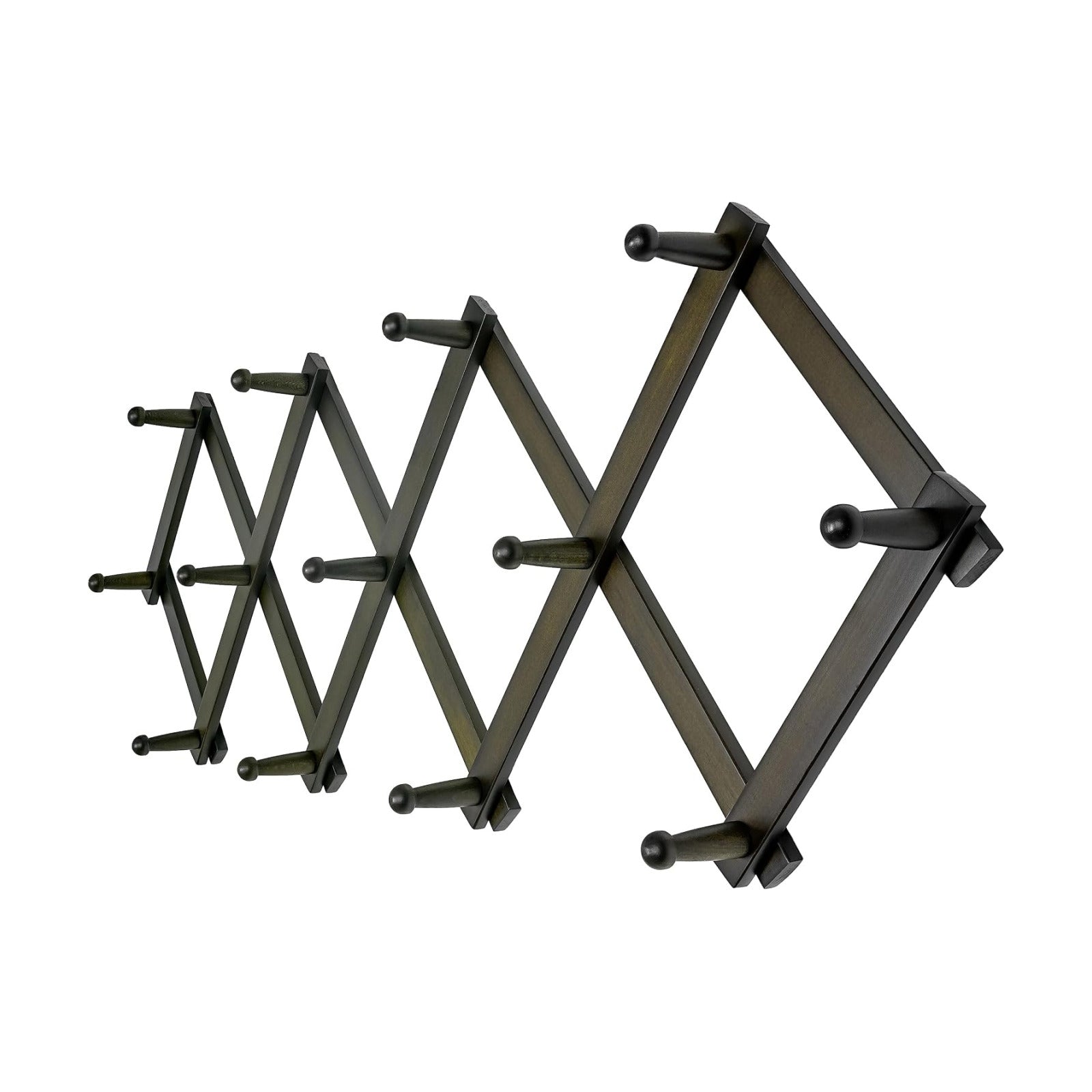 Accordion Wall Hanger:16'' High Wooden Wall Expandable Coat Rack,Hat Rack Holder,Accordion Hook for Baseball