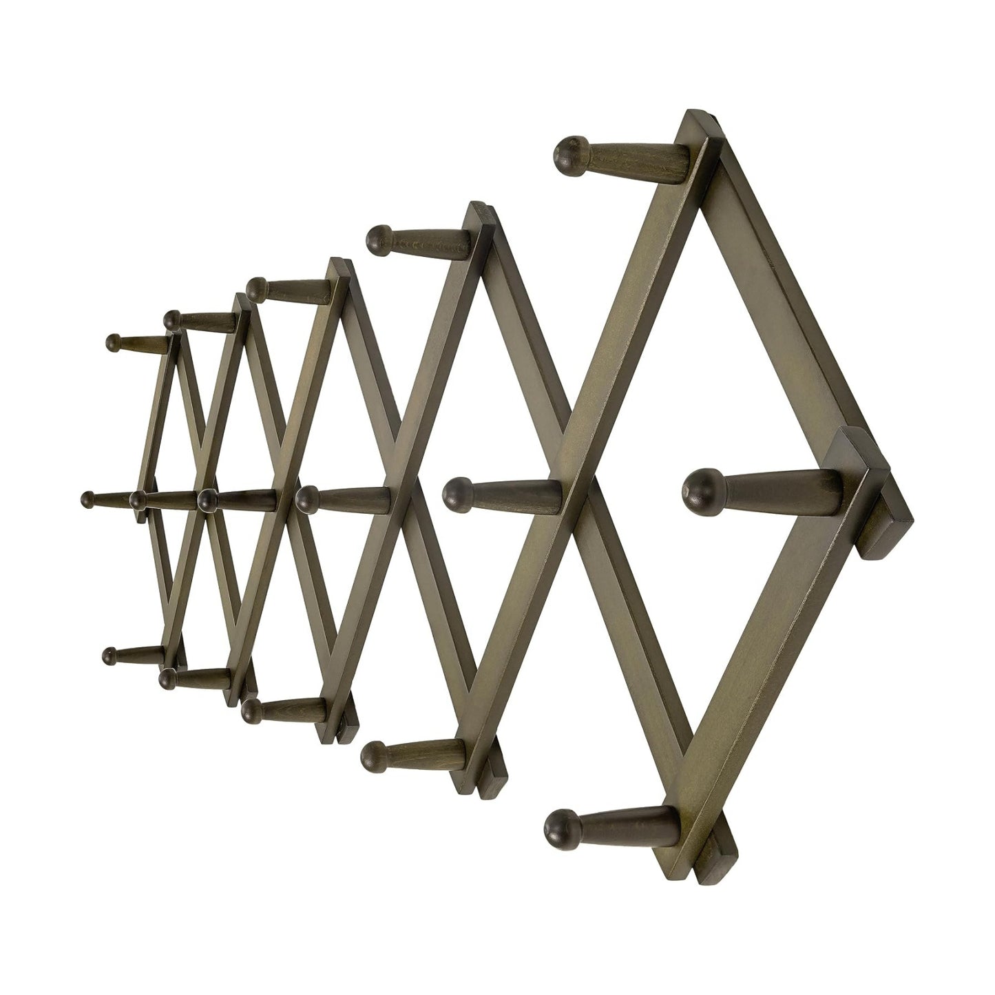 Accordion Wall Hanger:16'' High Wooden Wall Expandable Coat Rack,Hat Rack Holder,Accordion Hook for Baseball