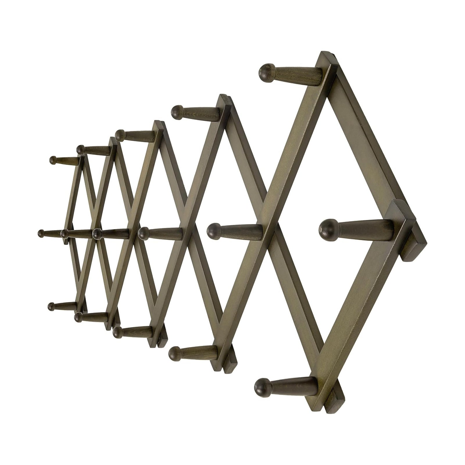 Accordion Wall Hanger:16'' High Wooden Wall Expandable Coat Rack,Hat Rack Holder,Accordion Hook for Baseball