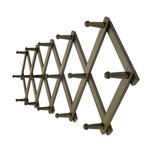 Accordion Wall Hanger:16'' High Wooden Wall Expandable Coat Rack,Hat Rack Holder,Accordion Hook for Baseball