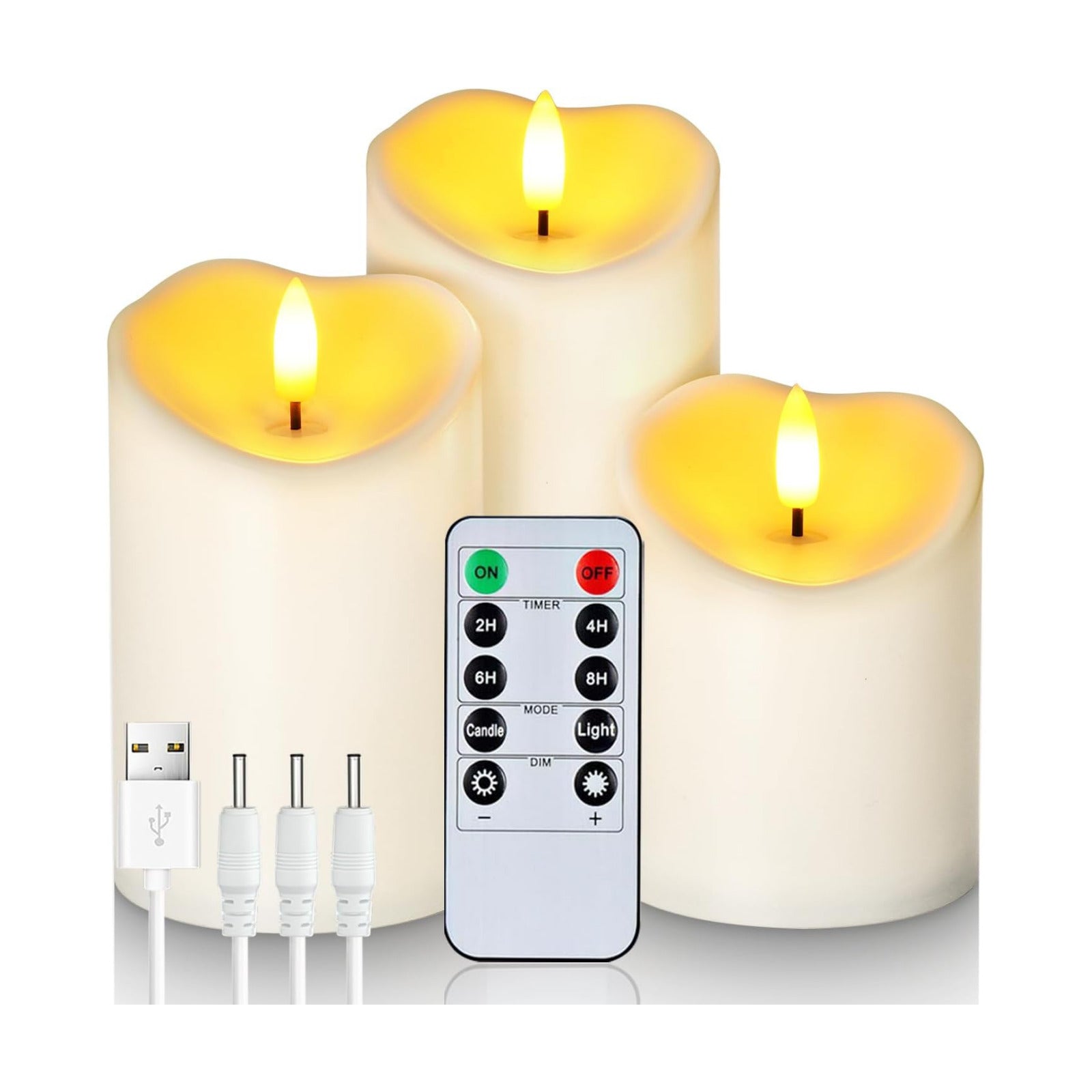 Homemory Rechargeable Flameless Candles, LED Candles, Battery Operated Candles with Remote and Timers, Outdoor