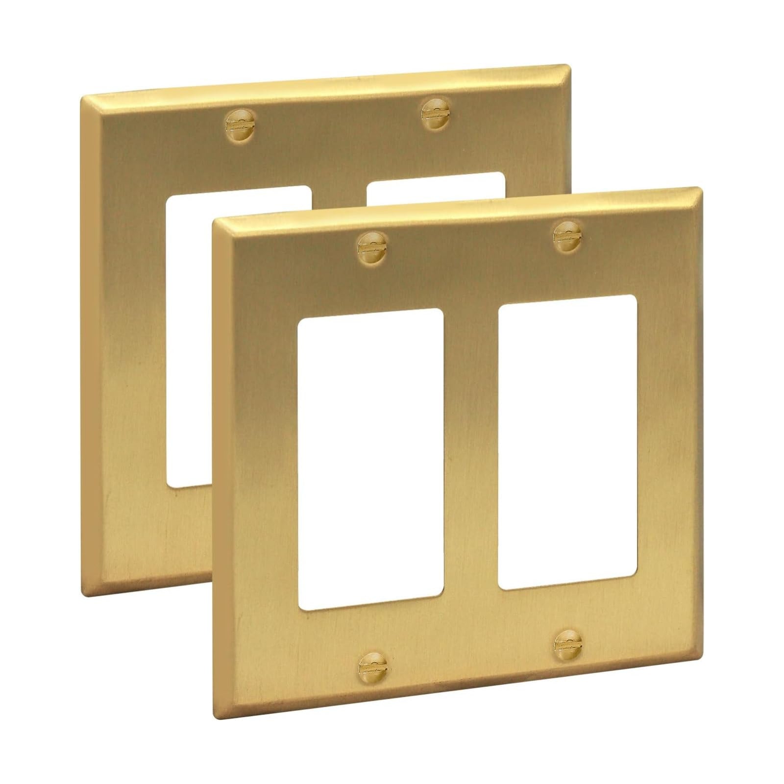 Rio Salto BRASS Signature Collection Brushed Brass Gold Metal Outlet Cover, Decorative Light Switch Cover Plate Wall