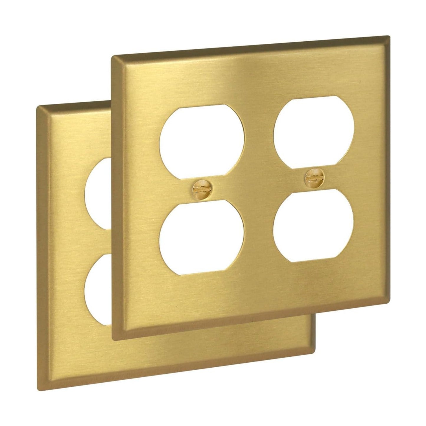 Rio Salto BRASS Decorative Outlet Covers Light Switch Cover 2 Duplex Outlet Covers Double Duplex Wall Plate Brushed